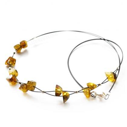Baltic Amber Necklace For Adults | Green Amber..
