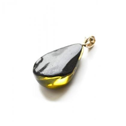 Green Dark Baltic Amber Pendant Jewelry With..