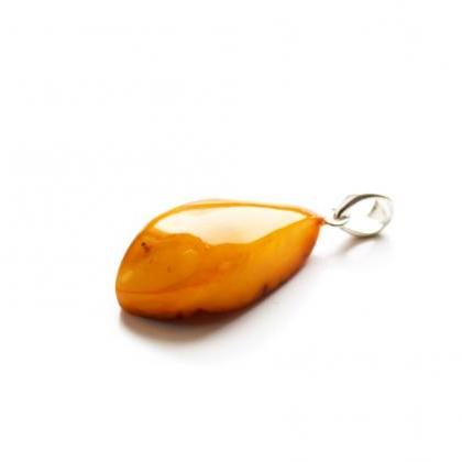 Beeswax Baltic Amber Pendant Jewelry Silver..