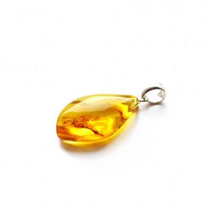 Inclusion Baltic Amber Pendant, Insect Pendant,..