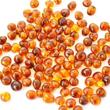 40 Pcs Baltic Amber Orange Beads With Holes For..