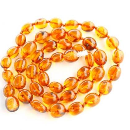 Baltic Amber Olive Polished Necklace Jewelry...