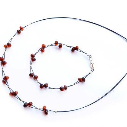 Baltic Amber Necklace Plus Bracelet, Jewelry Sets,..