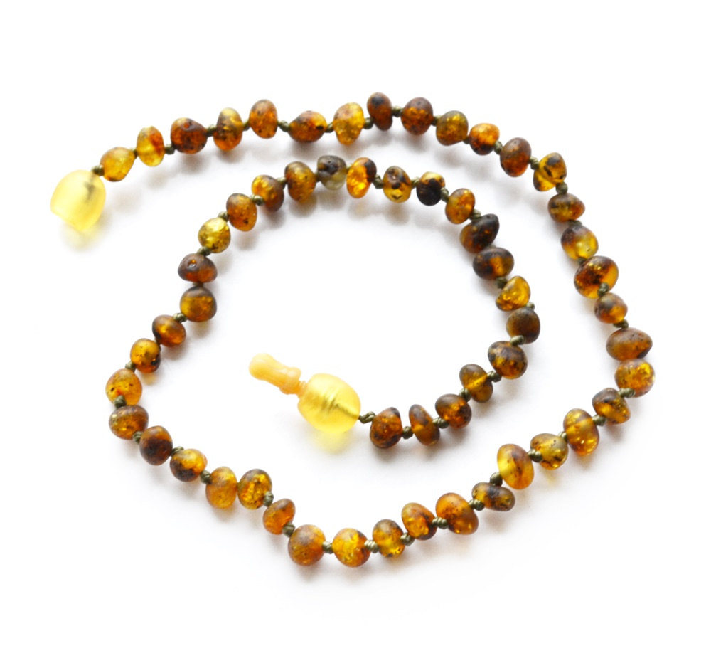 Raw Healing Teething Necklace With Pop Up Safety Clasp. Raw Amber Necklace For Babies. Christening Gifts. 4337
