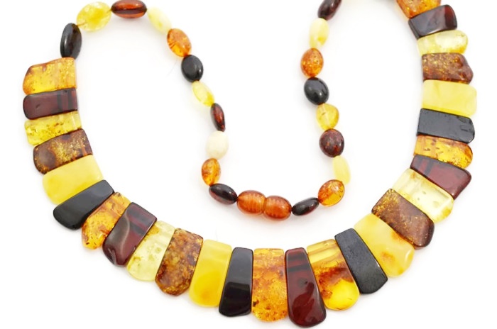 Baltic Amber Necklace. Multicolored Amber Necklace Women's Jewelry, Amber Kolje Necklace With True Amber. Amber Necklace Shop Gift. 0676