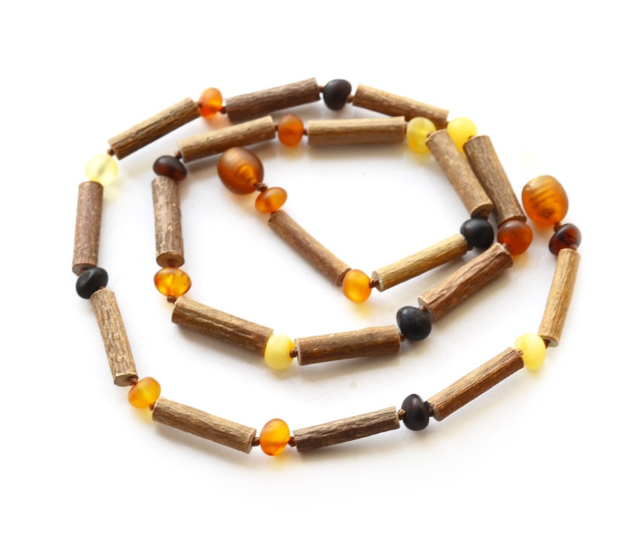 Hazelwood Baltic Amber Necklace For Adults, Hazelwood Wood Necklace With Baroque Amber, Adults Healing Necklace, 4347