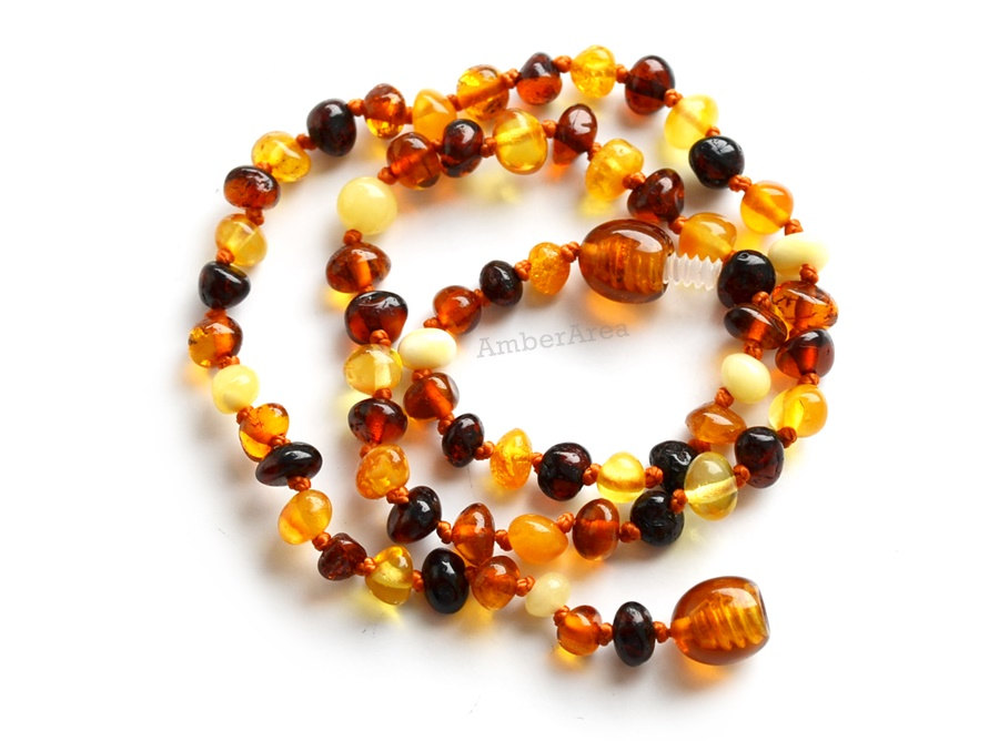 Baroque Babies Necklace, Amber Necklace For Babies, Teething Amber, Mixed Amber, Kids Jewelry, For Children, 2849