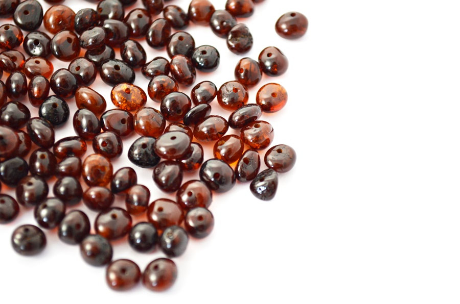 50 Pcs Baltic Amber Cherry Beads With Holes For Your Jewelry Making (0265)
