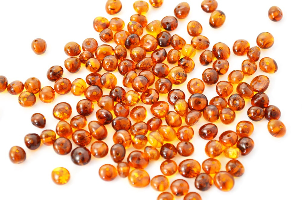 40 Pcs Baltic Amber Orange Beads With Holes For Your Jewelry Making (0288)